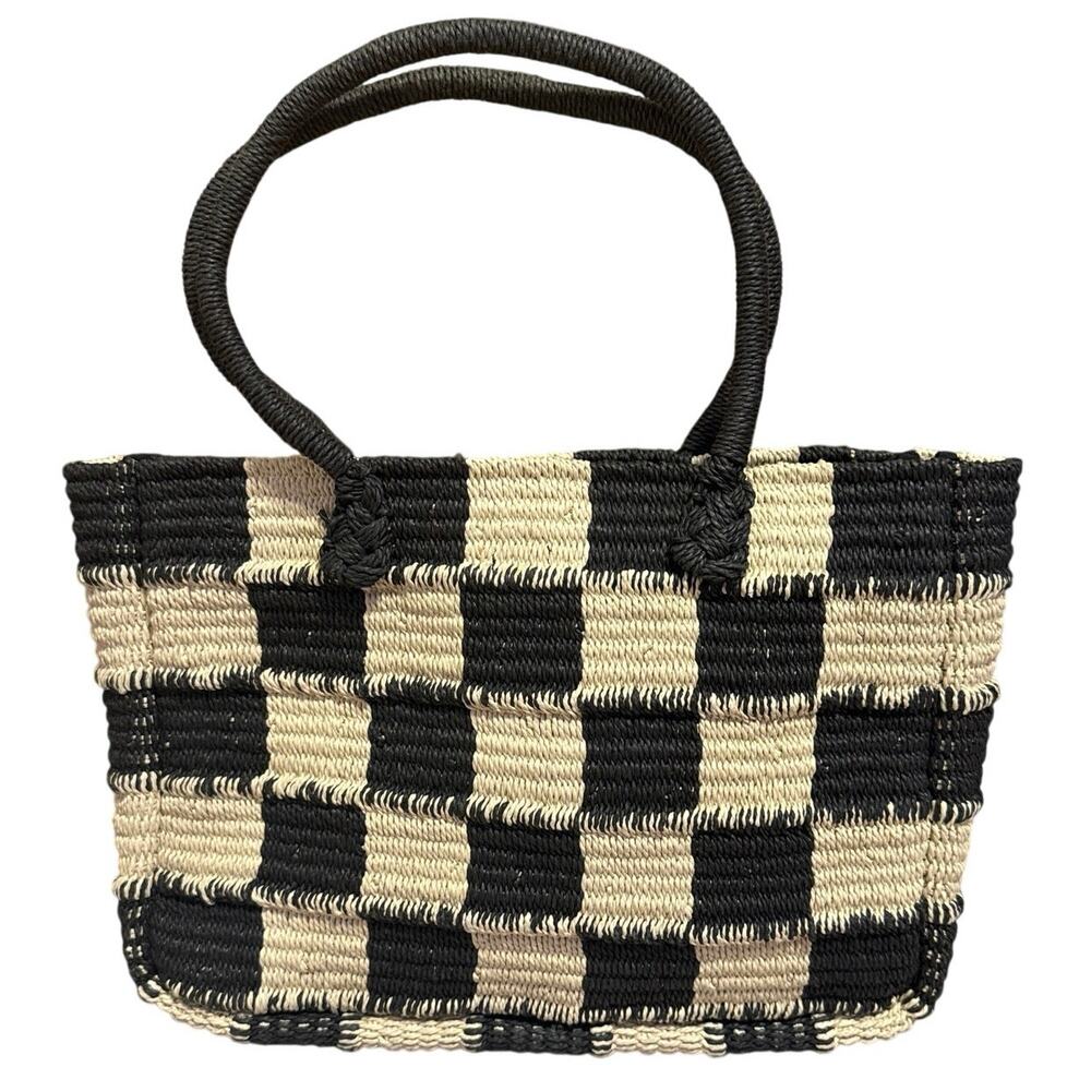 J.Crew Marseille tote in gingham straw